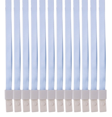 Шнур для пропуска Deli 8352l-blue 45х1см нейлон голубой (упак.:12шт) пластиковый пакет