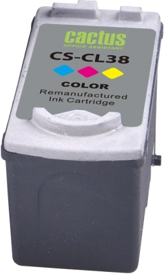 Картридж струйный Cactus CS-CL38 CL-38 многоцветный (9мл) для Canon Pixma iP1800/iP1900/iP2500/iP2600/MP140/MP190/MP210/MP220/MP470/MX300/MX310 с чипом