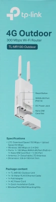 Роутер беспроводной TP-Link TL-MR100-Outdoor N300 10/100BASE-TX/3G/4G белый