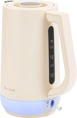 Чайник электрический Rondell RDE-WK808 1.7л. 2200Вт кремовый/белый корпус: металл