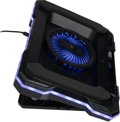 Подставка для ноутбука Digma D-NCP190-1x100RGB 19" 428x316x58мм 52дБ 2xUSB 1x 140ммFAN 1280г Fan-control металл/пластик черный