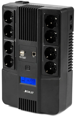 Источник бесперебойного питания Бастион 1000-AID-IN-1x9-8 600Вт 1000ВА черный