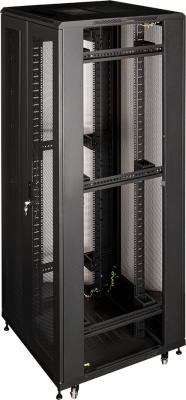 Шкаф серверный Lanmaster Business (TWT-CBB-47U-8X12-P1) напольный 47U 800x1200мм пер.дв.перфор. задн.дв.перфор.2-хст. 2 бок.пан. 800кг черный 1126мм 142.2кг 2277мм IP20 сталь