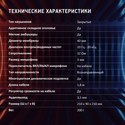 Наушники с микрофоном Оклик HS-L355G черный 1.8м мониторные оголовье (1939807)