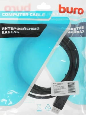 Кабель аудио-видео Buro v. 1.2 DisplayPort (m)/HDMI (m) 3м. позолоч.конт. черный (BHP DPP_HDMI-3)