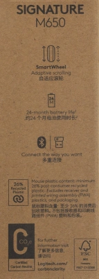 Мышь Logitech M650 белый/серый оптическая 4000dpi беспров. BT/Radio USB 4but (910-006392)