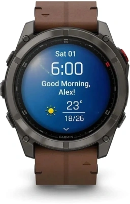 Смарт-часы Garmin Fenix 8 Pro 51мм 1.4" AMOLED корп.серый рем.песочный разм.брасл.:135-225мм (010-03199-40)