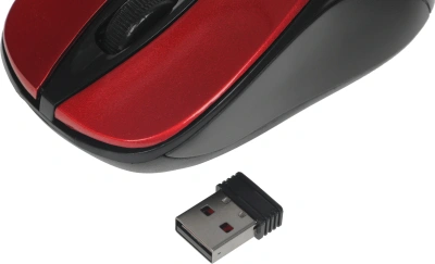 Мышь Оклик 675MW черный/красный оптическая 1200dpi беспров. USB для ноутбука 3but (1025919)