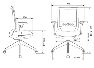 Кресло эргономичное Бюрократ MC-W611NL серый TW-04 38-417 сетка/ткань крестов.4-луч. пластик пластик белый