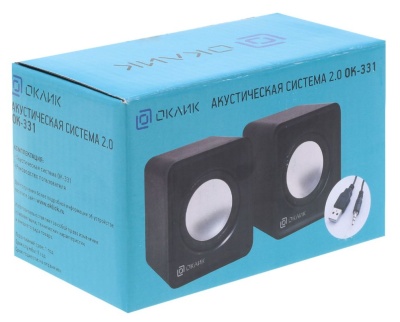 Колонки Оклик OK-331 2.0 черный 6Вт