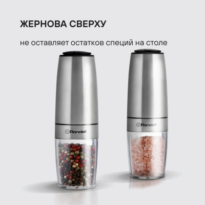 Мельница электр. Rondell Loft Professional RD-1508 для перца/соли стальной