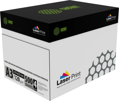 Бумага Cactus CS-LPA3120500 A3 марка A/120г/м2/500л./белый CIE170% для лазерной печати