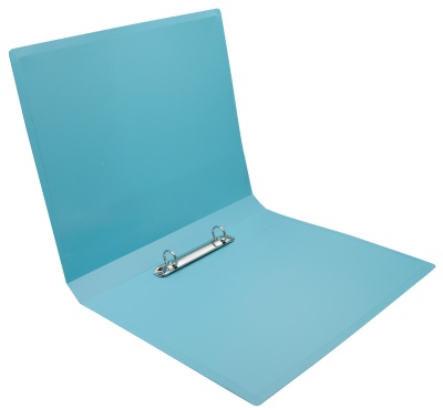 Папка на 2-х кольцах Бюрократ Пастель PAST0812/2RBLUE A4 пластик 0.5мм кор.27мм торц.карм с бум. встав голубой