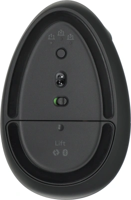 Мышь Logitech Lift графитовый оптическая 4000dpi silent беспров. BT/Radio USB для ноутбука 5but (910-006485)