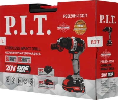 Дрель-шуруповерт P.I.T. PSB20H-13D/1 аккум. патрон:быстрозажимной (кейс в комплекте)