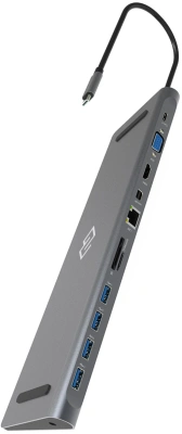 Стыковочная станция Digma DS-990UC_G USB Type-C серый 1xHDMI 1xDP 1xVGA 1xRJ-45 1xUSB Type-C 3xUSB 3.0