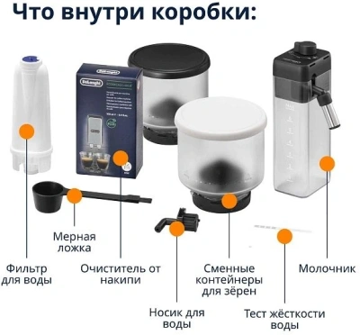 Кофемашина Delonghi Rivelia EXAM440.55.B 1450Вт серебристый/черный