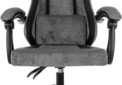 Кресло игровое Knight Wolf серый/черный крестов. пластик