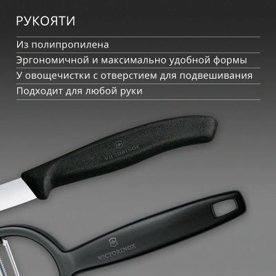 Набор нож/овощеч. Victorinox Swiss Classic 6.7113.22 компл.:2предм. черный европодвес