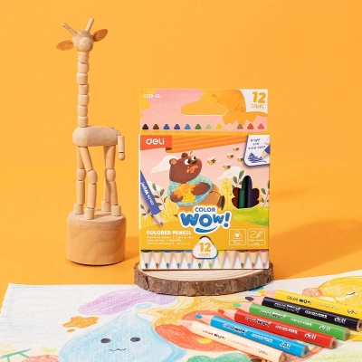 Карандаши цв. Deli EC139-12 Colorwow 3мм трехгран. 12цв. карт.кор. (12шт) 12 карандашей