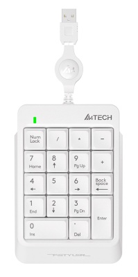 Числовой блок A4Tech FK13 белый USB slim для ноутбука (FK13 USB ( WHITE )) кабель 0.7м