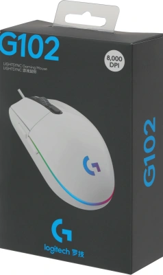 Мышь Logitech G102 LightSync белый оптическая 8000dpi USB 6but (910-005809)