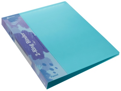 Папка на 2-х кольцах Бюрократ Пастель PAST0812/2RBLUE A4 пластик 0.5мм кор.27мм торц.карм с бум. встав голубой