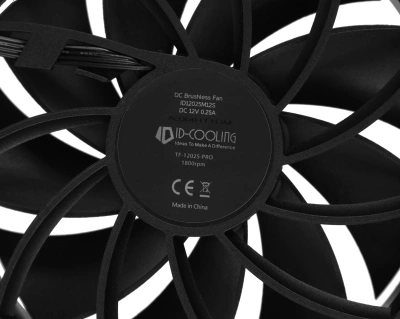 Вентилятор для корпуса ID-Cooling TF-12025-Pro 120х120x25 черный 4-pin 35.2дБ (TF-12025-PRO BLACK) Ret