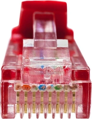 Патч-корд Suprlan 10-0153 UTP RJ-45 вил.-вилка RJ-45 кат.5E 2м красный LSZH 26AWG