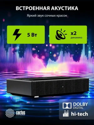 Проектор Cactus CS-U2.B DLP 19000Lm LS 800Lm ANSI (1920x1080) 15000:1 ресурс лампы:50000часов 2xUSB typeA 2xHDMI 1.78кг