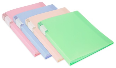 Папка с 60 прозр.вклад. Бюрократ Минерал GEM60PIN A4 пластик 0.7мм торц.карм с бум. встав розовый аметист