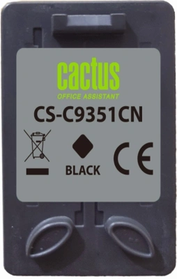 Картридж струйный Cactus CS-C9351N №21 черный (380стр.) (20мл) для HP D1468/D1520/D1420/D1560/D1530/D1341/D1320/D1312/D1455/D2330/D2430/D1430/D2460/D2445/D1360/D1460/D1415/D1568/D2345/D1445/D2320/D1330;OfficeJet J3635/J3625/J3608/ J3640/4315xi, FAX 1250,