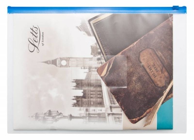 Папка на молнии Бюрократ -BPM4ARED A4+ полипропилен 0.15мм карм.для визит. цвет молнии красный