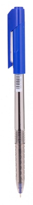 Ручка шариков. Deli Arrow EQ00830 прозрачный/синий d=0.5мм син. черн.