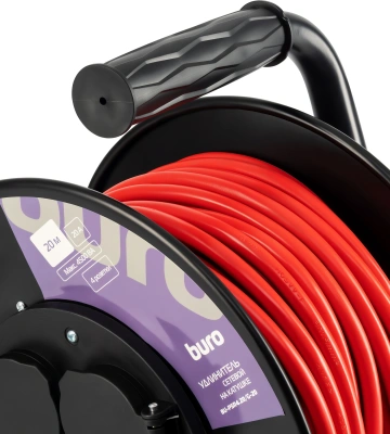 Сетевой удлинитель Buro BU-PSR4.20/G-16 20м (4 розетки) оранжевый (коробка)