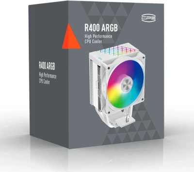 Устройство охлаждения(кулер) PcCooler R400 ARGB Soc-AM5/AM4/1200/1700/1851 белый 4-pin 18-30dB Al+Cu 180W Ret (R400-WHAWYX-US)