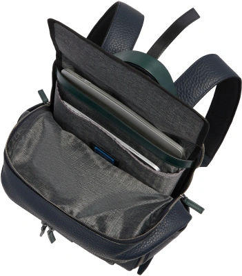 Рюкзак Piquadro Materia CA7263W151/BLUVE синий/зеленый натур.кожа