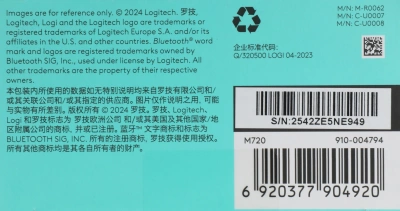 Мышь Logitech M720 Triathlon черный оптическая 1000dpi беспров. BT/Radio USB 6but (910-004794)