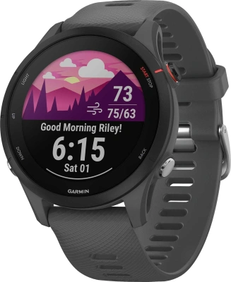 Смарт-часы Garmin Forerunner 255 33мм 1.3" корп.черный рем.темно-серый (010-02641-10)