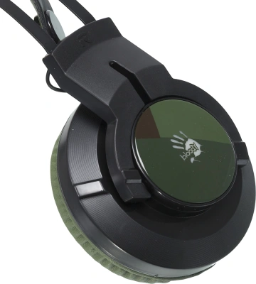 Наушники с микрофоном A4Tech Bloody J450 черный/зеленый 1.8м мониторные оголовье (J450)