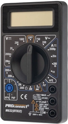 Мультиметр PROconnect M832 DT832 цифровой черный (13-3012)