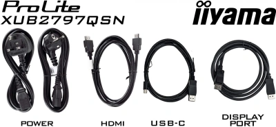 Монитор Iiyama 27" ProLite XUB2797QSN-B2 черный IPS LED 16:9 HDMI M/M матовая HAS Piv 1300:1 300cd 178гр/178гр 2560x1440 100Hz DP Quad HD 2K (1440p) USB 6.1кг