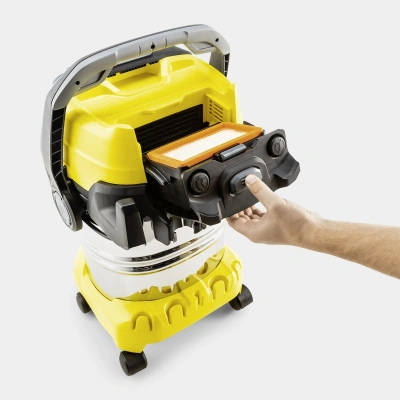 Строительный пылесос Karcher WD 6 P S V-30/8/35/T (YSY) 1300Вт (уборка: сухая/сбор воды/выдув) желтый