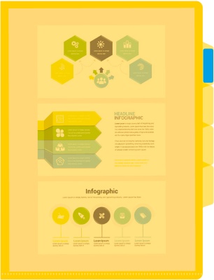 Папка-уголок Бюрократ -E356YEL 3 уровн. A4 пластик 0.15мм желтый