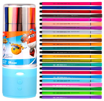 Фломастеры Deli EC150-24 Super Wings 24цв. пластиковая туба