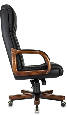Кресло руководителя Бюрократ T-9932Walnut черный экокожа крестов. металл/дерево