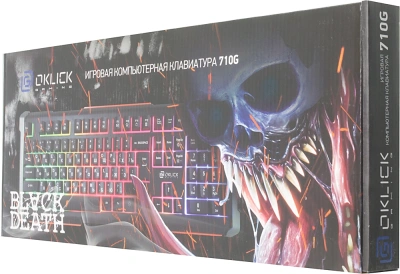 Клавиатура Оклик 710G BLACK DEATH черный/оранжевый USB Multimedia for gamer LED (476393) кабель 1.5м