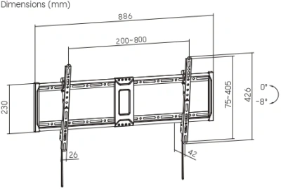 Кронштейн для телевизора Ultramounts UM852T черный 43"-95" макс.75кг настенный наклон