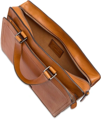 Деловая сумка The Bridge Leone Soft 063026D3/74 с отделением для ноутбука 13" коньячная натур.кожа
