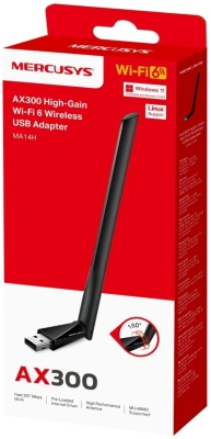 Сетевой адаптер Wi-Fi Mercusys MA14H AX300 USB (ант.внеш.несъем.) 1ант.